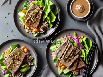 Sesame Tuna with Soy Miso Dressing