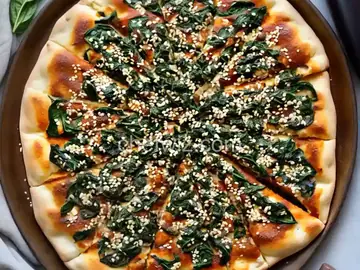 Sesame White Pizza with Spinach