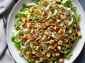 Shaved Fennel Salad With Croutons and Walnuts