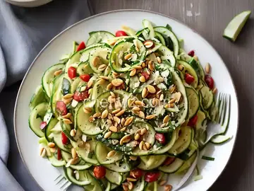 Shaved Zucchini Salad with Parmesan and Pine Nuts