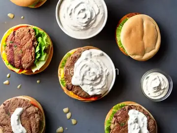 Shawarma Burgers with Tahini-Yogurt Sauce