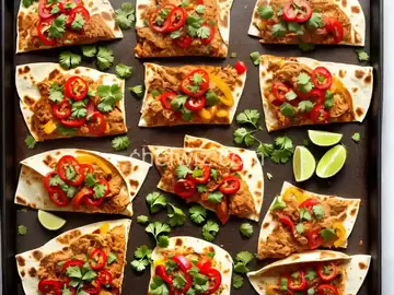 Sheet Pan Chicken Fajita Quesadillas