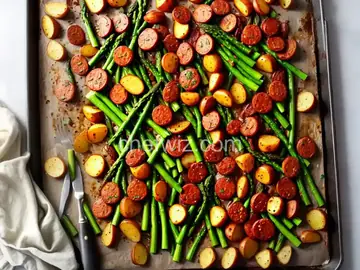 Sheet Pan Chorizo with Potatoes and Asparagus for Two