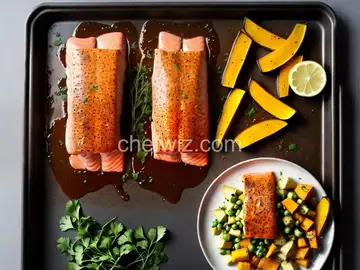 Sheet-Pan Salmon and Squash With Miso Mojo