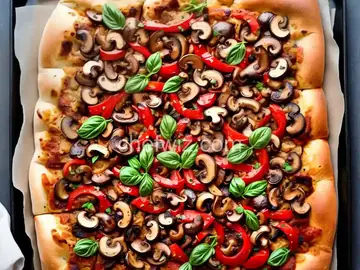 Sheet Pan Sausage and Mushroom Pizza