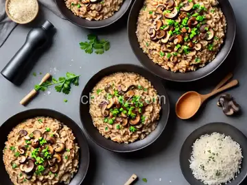 Shiitake and Baby Bella Mushroom Risotto