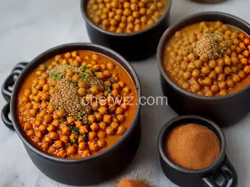 Shimbra Wat (Chickpeas With Spicy Flaxseed Paste)