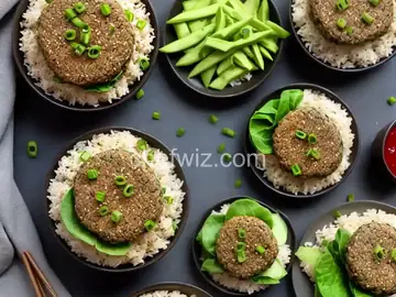 Shishito-Topped Edamame and Brown Rice Burgers