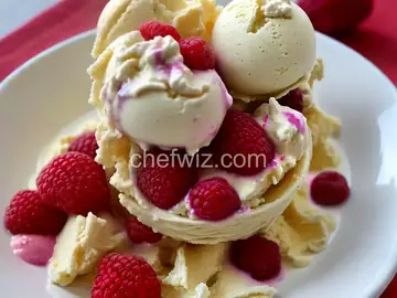 Shorecook's Raspberry Swirl Vanilla Bean Ice Cream