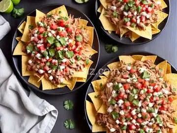 Shredded Chicken Nachos with Pico de Gallo