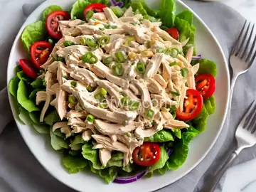 Shredded Chicken Salad With Creamy Miso Dressing