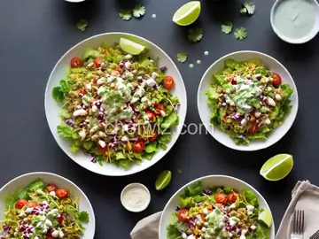 Shredded Tex-Mex Salad with Creamy Lime Dressing