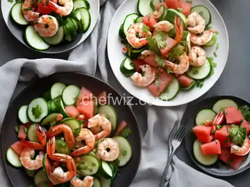 Shrimp, Cucumber, and Watermelon Salad