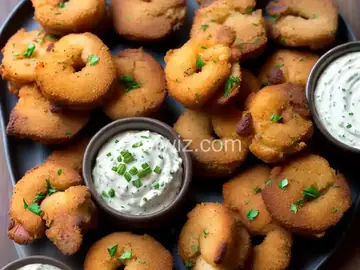 Shrimp Hushpuppies with Vidalia Onion Dip