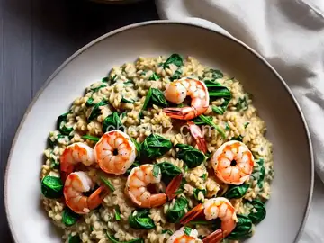 Shrimp, Leek and Spinach Risotto