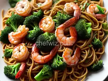 Shrimp Lo Mein with Broccoli