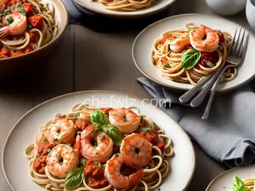 Shrimp Marinara over Linguine