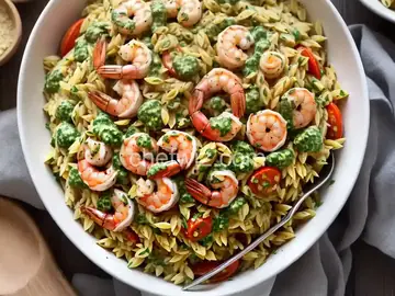 Shrimp Orzo Pesto