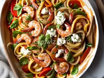 Shrimp Primavera with Goat Cheese