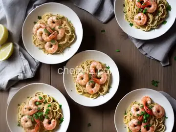 Shrimp Scampi with Bucatini Noodles