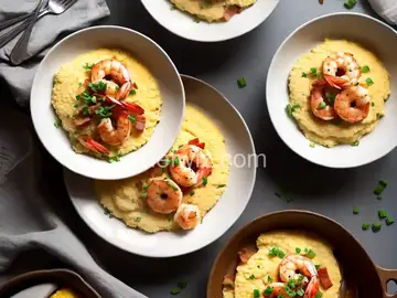 Shrimp and Cheesy Grits with Bacon