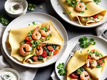 Shrimp and Scallop Crepes