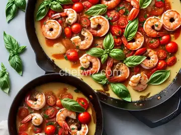 Shrimp with Basil, Garlic, and Tomatoes