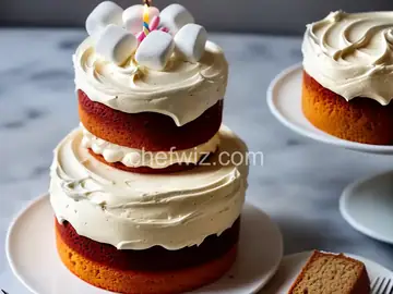 Simple Birthday Cake with Marshmallow Frosting