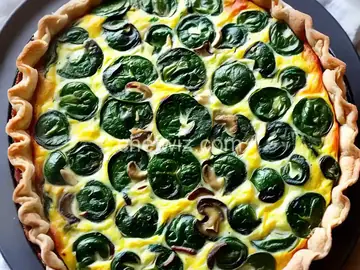 Simple Crustless Spinach and Mushroom Quiche