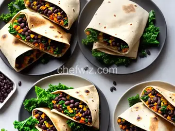 Simple Kale and Black Bean Burritos