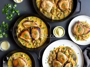 Skillet Chicken Thighs with White Wineâ€“Butter Sauce