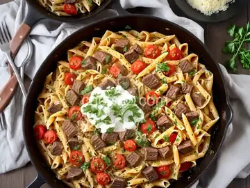 Skillet Pasta and Beef Dinner