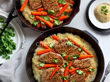 Skillet Pork Tenderloin with Spiced Carrots and Couscous
