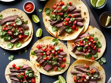 Skirt Steak Tacos with Roasted Tomato Salsa