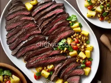 Skirt Steak With Grilled Pineapple Chow