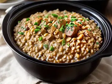 Slow-Cooker Mushroom Barley Risotto