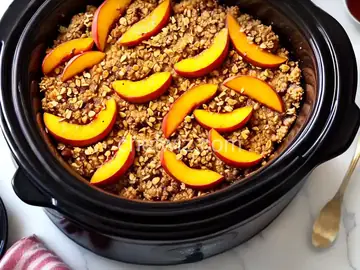Slow Cooker Peach Crisp