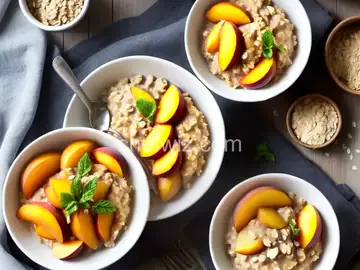 Slow Cooker Peaches and Cream Steel-Cut Oatmeal