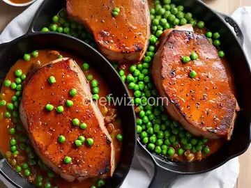 Slow Cooker Pork Chops with Caramelized Onions and Peas