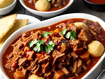 Slow-Cooker Pulled-Pork Chili With Cornbread Dumplings Recipe