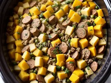 Slow Cooker Sage and Sausage Stuffing Recipe
