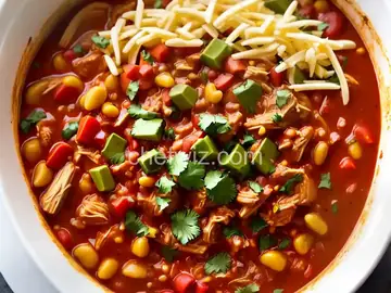 Slow Cooker Shredded Chicken Chili
