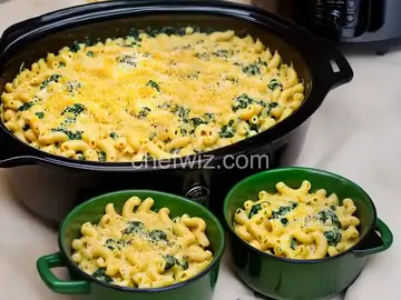 Slow Cooker Spinach and Cauliflower Mac and Cheese