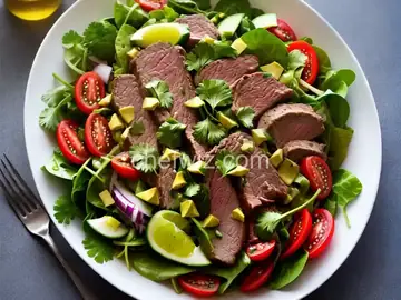 Slow Cooker Steak Salad with Cilantro Lime Dressing