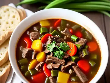 Slow Cooker Veggie Beef Soup with Okra