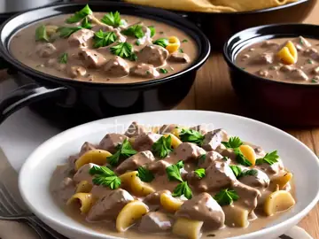 Slow Cooker Venison Stroganoff Meal