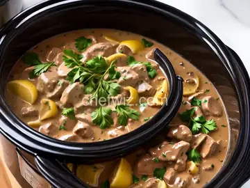 Slow Cooker Venison Stroganoff