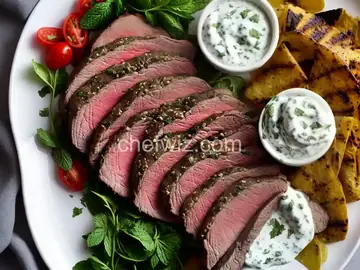 Slow-Grilled Leg of Lamb with Mint Yogurt and Salsa Verde
