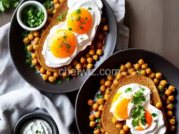 Smashed Chickpeas on Toast With Harissa Yogurt