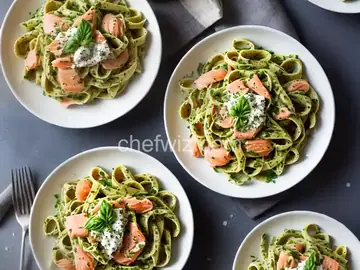 Smoked Salmon Pesto Pasta